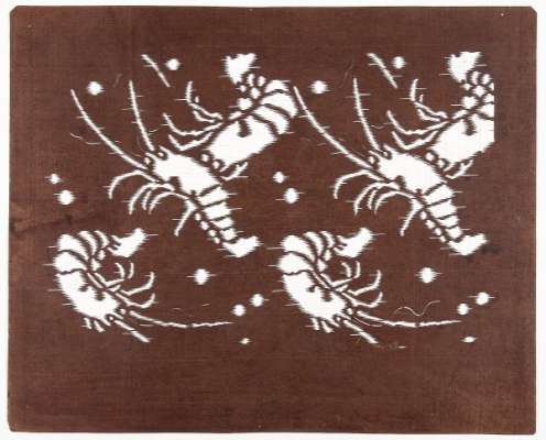 ‘Ebi’ (Lobster) katagami stencil