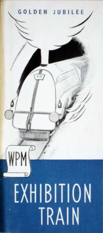 Semi-colour photograph of a poster of the WPM Golden Jubilee Exhibition  Train, 1949-1950