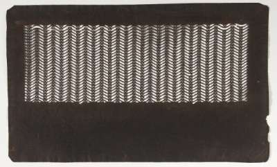 Katagami stencil with an all-over pattern of undulating horizontal lines