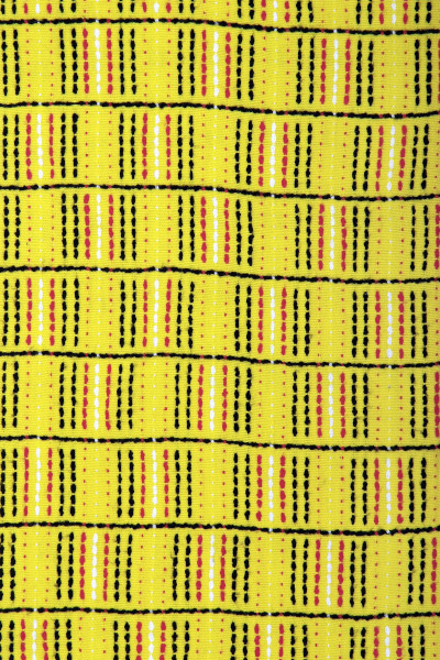 Sample of yellow curtain fabric.