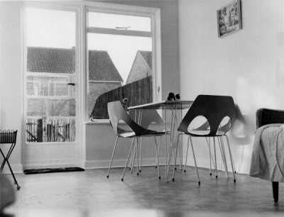 Photograph of interior of house in Enfield, 1958|||Photograph of domestic interior