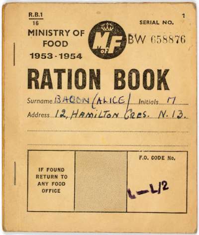 Ration Book|||Ration book, North London