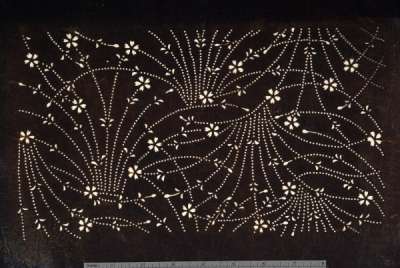 Katagami stencil depicting bundles of flowering stems, possibly cherry blossom