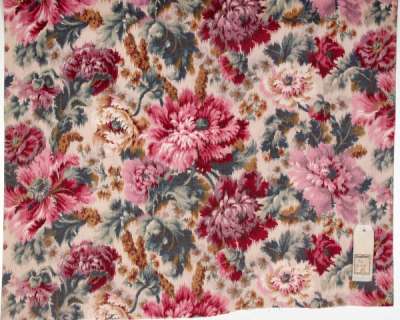 Floral printed cotton textile sample