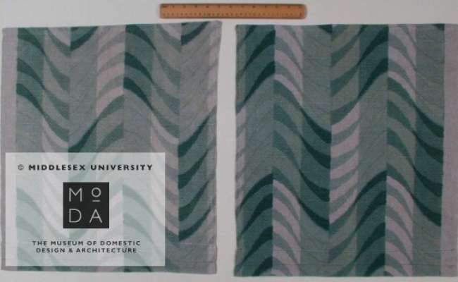 Modernist linen sample in green