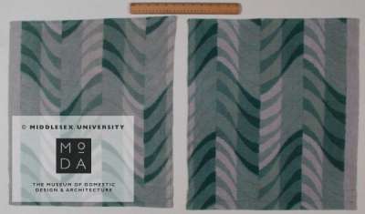 Modernist linen sample in green