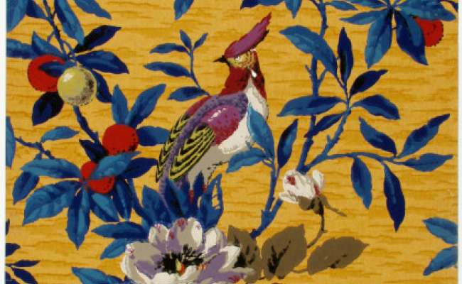 Chinoiserie tropical birds and foliage