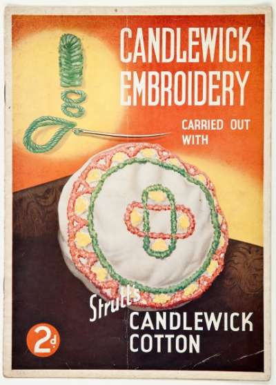 Candlewick embroidery carried out with Strutt’s candlewick cotton