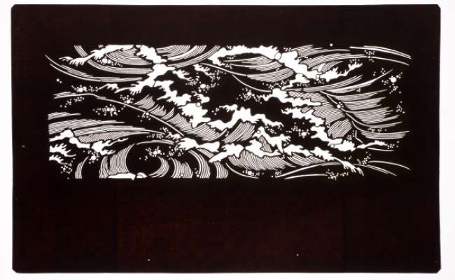 ‘Oho Nami’ (Great Wave) katagami stencil