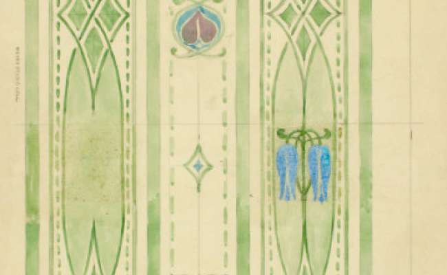 Vertical Stripes with Art Nouveau Motifs