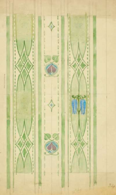 Vertical Stripes with Art Nouveau Motifs