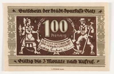 100 Pfennig Glatz notgeld