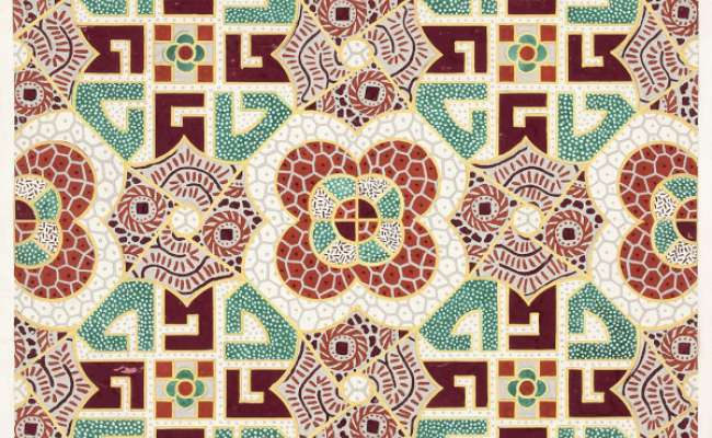 Design for linoleum or carpet of a geometric tile pattern