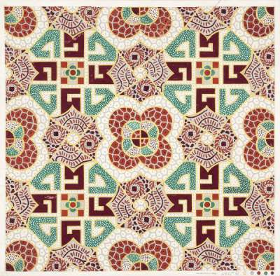 Design for linoleum or carpet of a geometric tile pattern