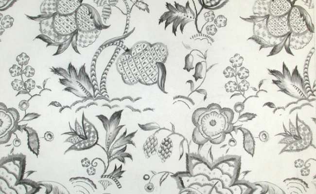 Pattern of Persian trees and floral sprigs