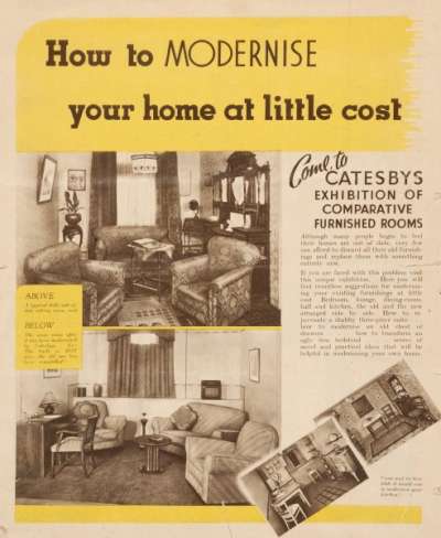 How to Modernise Your Home at Little Cost: Come to Catesbys Exhibition of Comparative Furnished Rooms