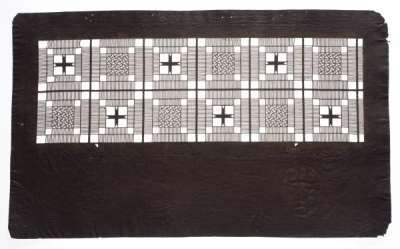 Stencil with geometric design with central patterning of crosses and swastikas