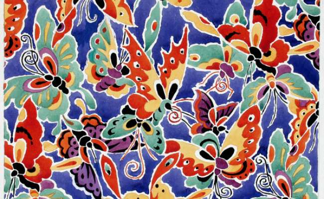 Butterfly design for printed silk
