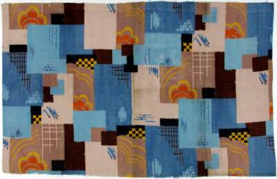 Silver Studio textile, 1934|||Cubist furnishing textile
