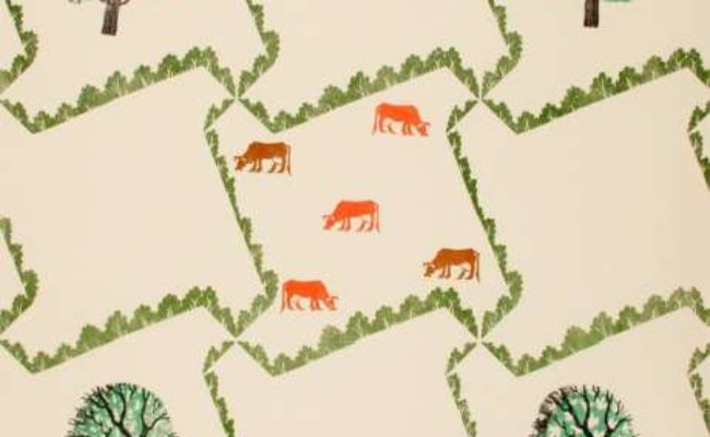 Edward Bawden Tree and Cow wallpaper