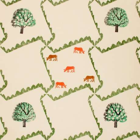 Edward Bawden Tree and Cow wallpaper