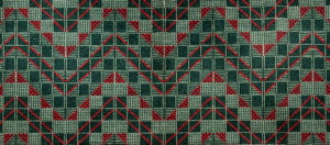 Chevron moquette textile designed by Enid Marx, 1938
