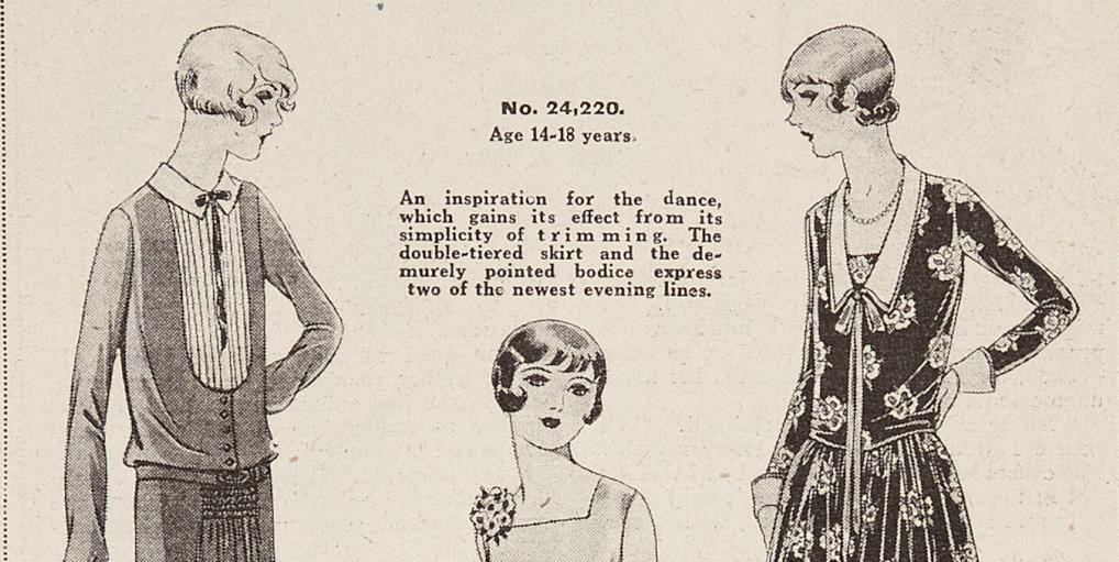 illustrations of woman in 1920s style outfits