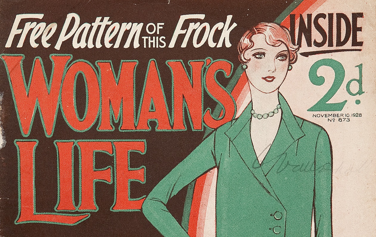 section of front cover of womans life magazine 1928